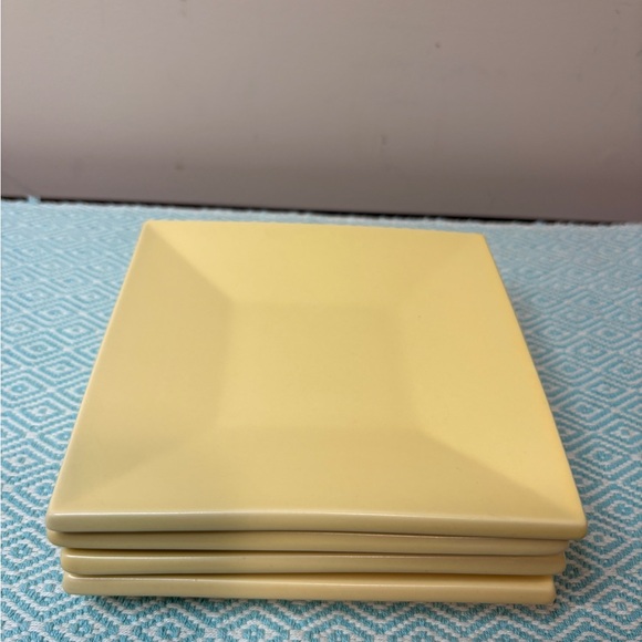 Tea Forte Yellow 6 Inch Square Plates - Picture 1 of 6